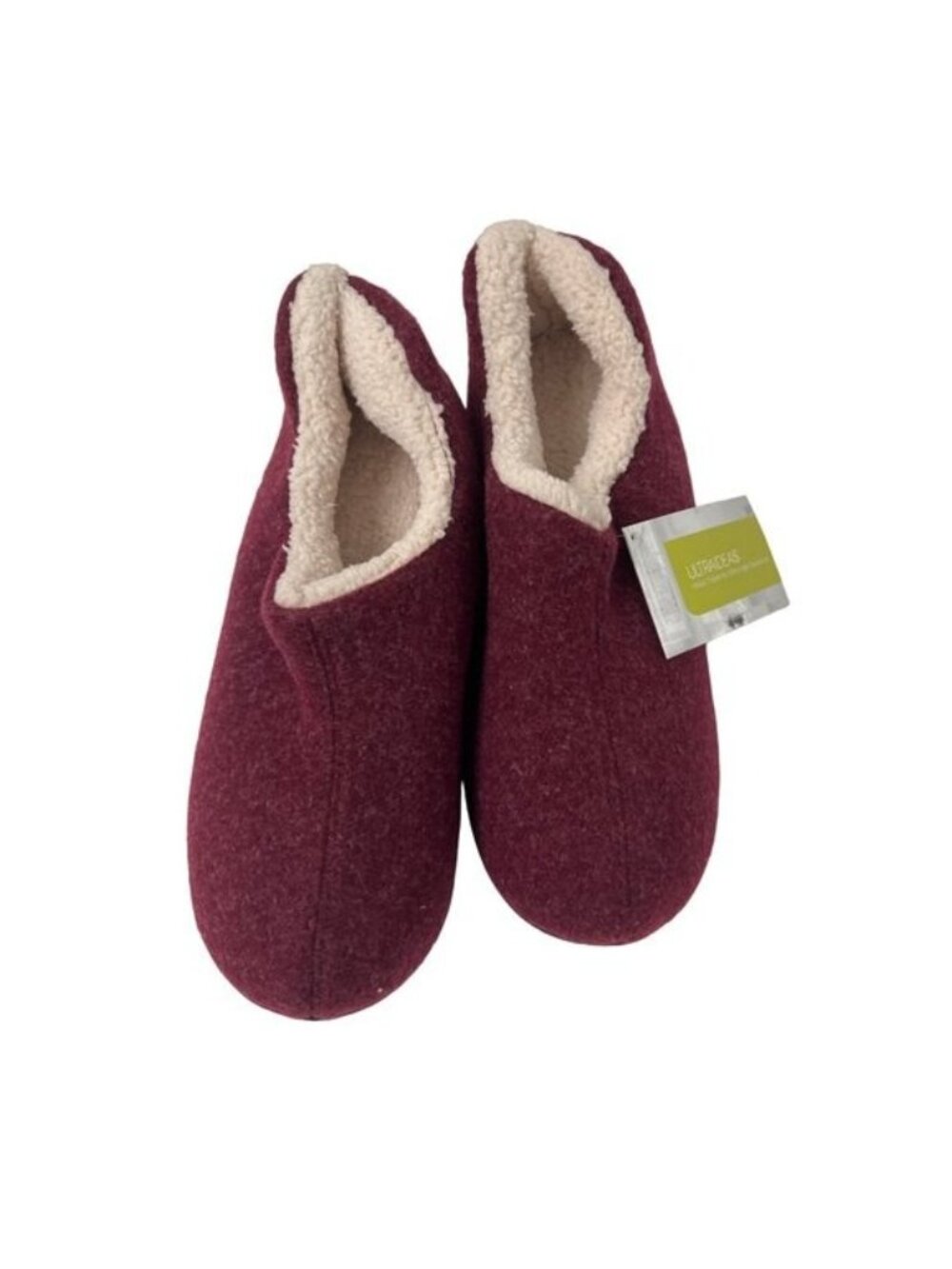 Ultraideas Burgundy Slippers With Memory Foam & Fleece Lining